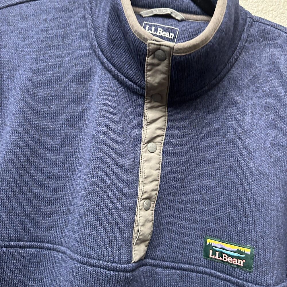 L.L.Bean Men's Sweater Fleece Pullover Bright Navy Size XL Reg Slightly Fitted - Picture 6 of 15